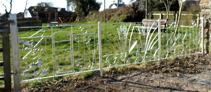 Themed wrought iron railings children's playground park