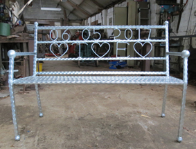 wrought iron garden bench seat customised wedding date