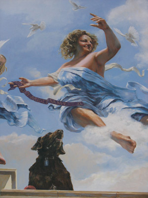 Mural goddess and angel fantasy
