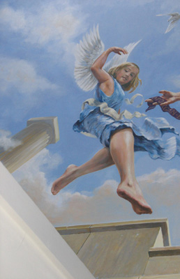 contemporary angel in mural