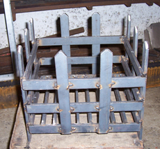 Steel open fire baskets for burning logs