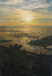 sunrise landscape oil painting