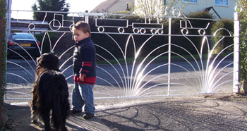 customised entrance gate with tractors