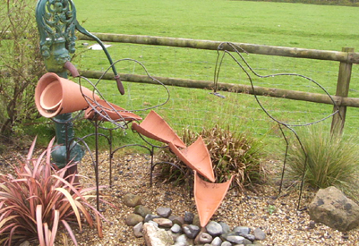 wrought iron water feature