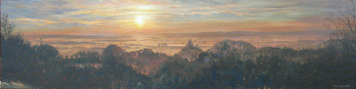 Somerset sunrise landscape painting