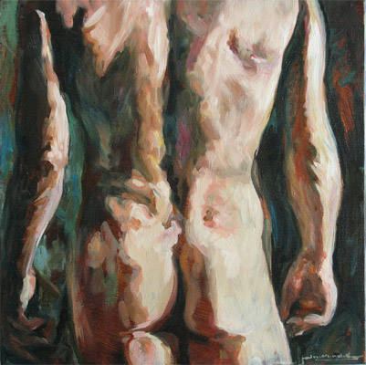 male back oil painting