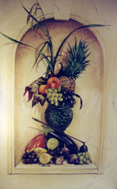 tromp l'oeil niche with fruit