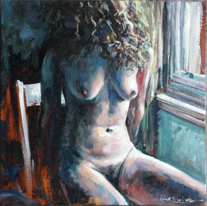 seated nude by window