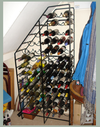 Large wrought iron wine rack custom made