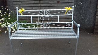 Wrought iron bench 50th birthdau