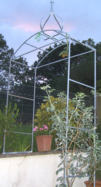 ornate custom made iron garden arch