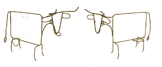 cow and bull ironwork garden features