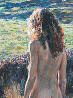 girl in sunlight oil study