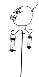 animal character ironwork birdfeeders